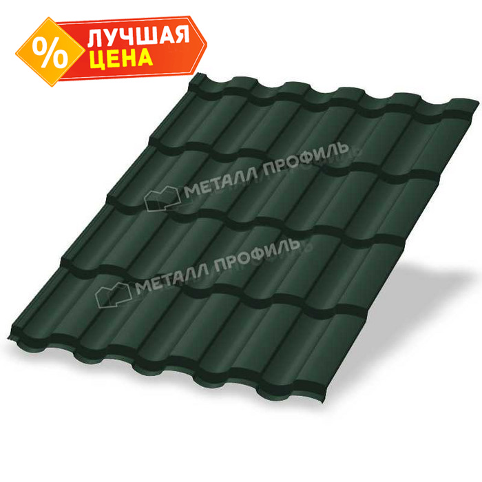 Металлочерепица Металл-Профиль Монтекристо-ML 0,5 VikingMP® E RAL 6005 Зеленый мох